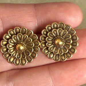 Gold Floral Stud Earrings